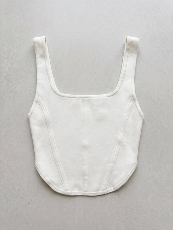 Babaton Tops - Babaton Sculpted Square-Neck Cream Tank